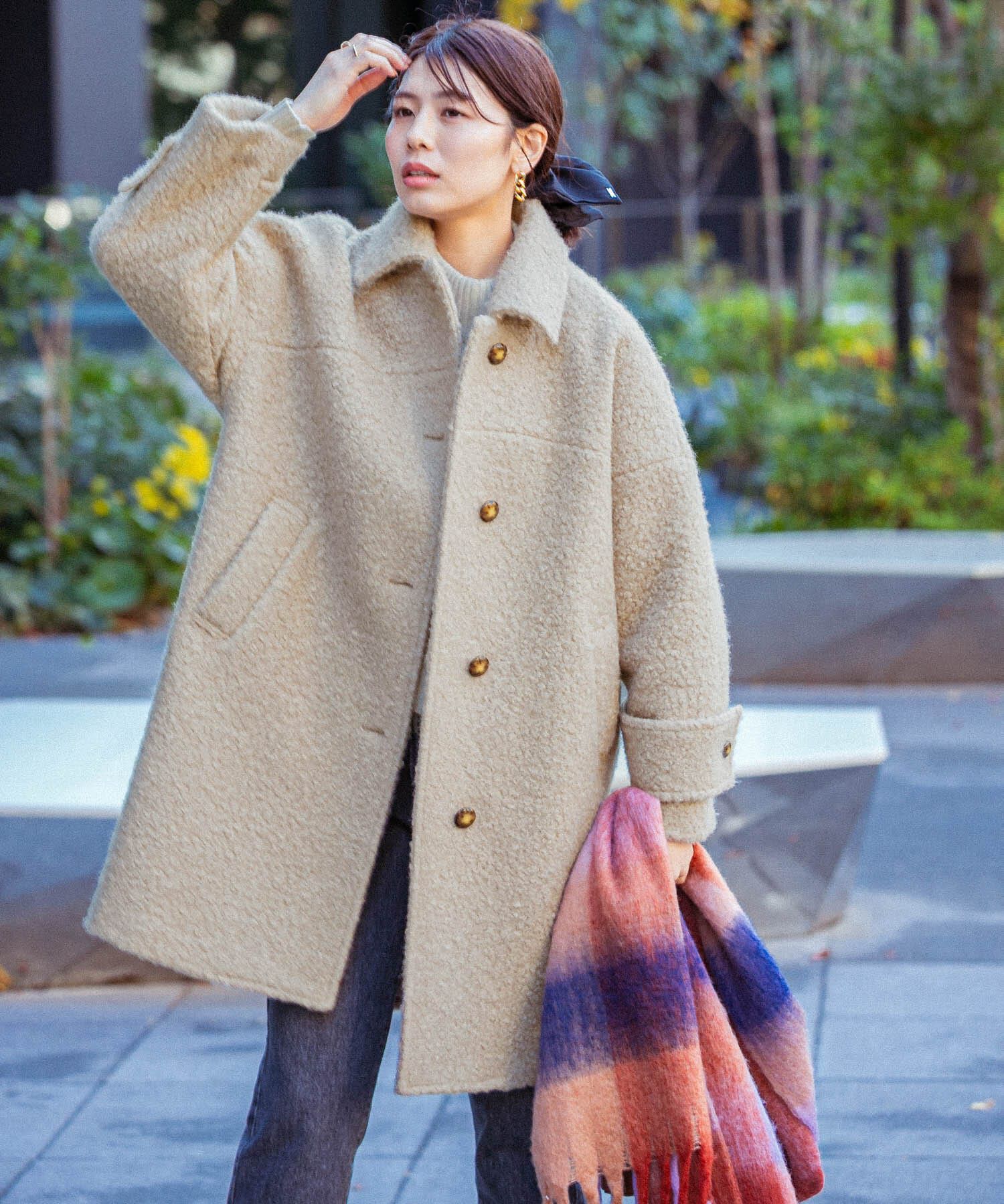 URBAN RESEARCH ROSSO「F by ROSSO　『UR TECH』ブークレステンカラーコート」|ステンカラーコート|