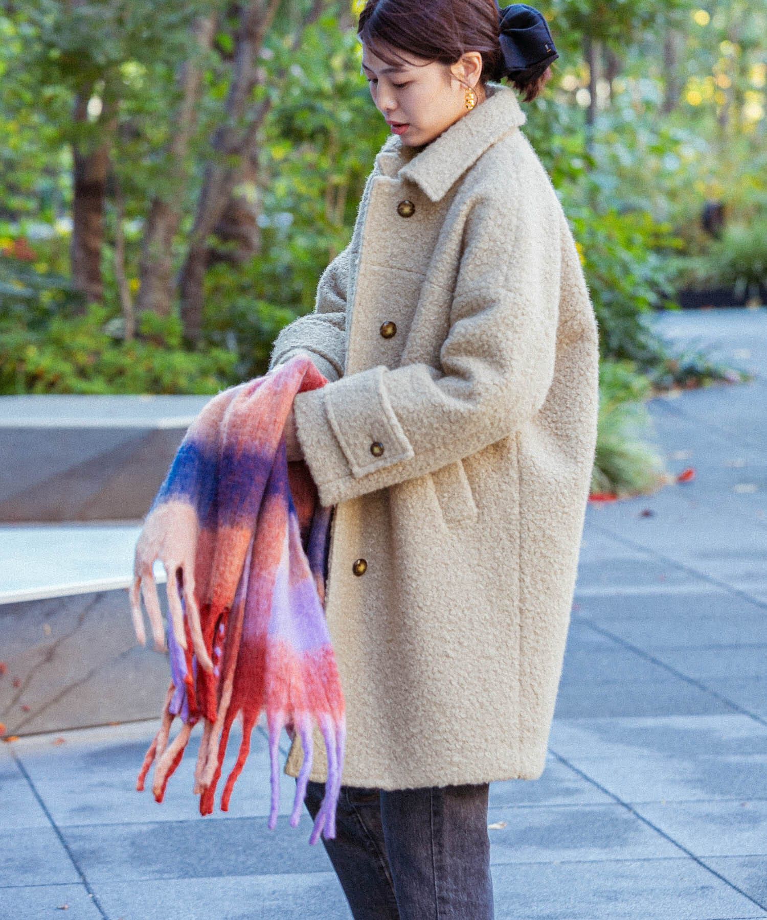 URBAN RESEARCH ROSSO「F by ROSSO　『UR TECH』ブークレステンカラーコート」|ステンカラーコート|