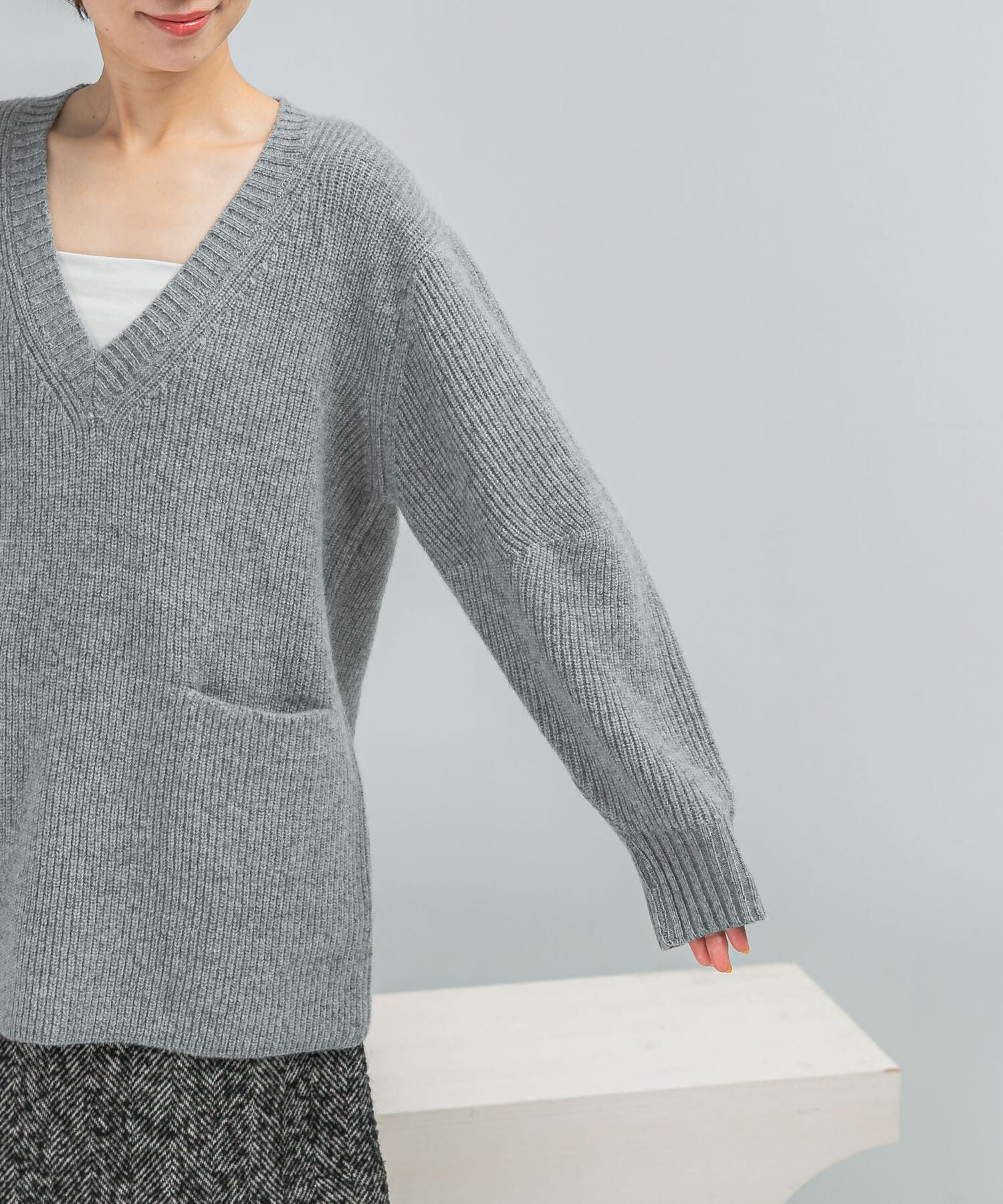 URBAN RESEARCH ROSSO「アルパカ混カーブスリーブVネックプルオーバー」|ニット・セーター|