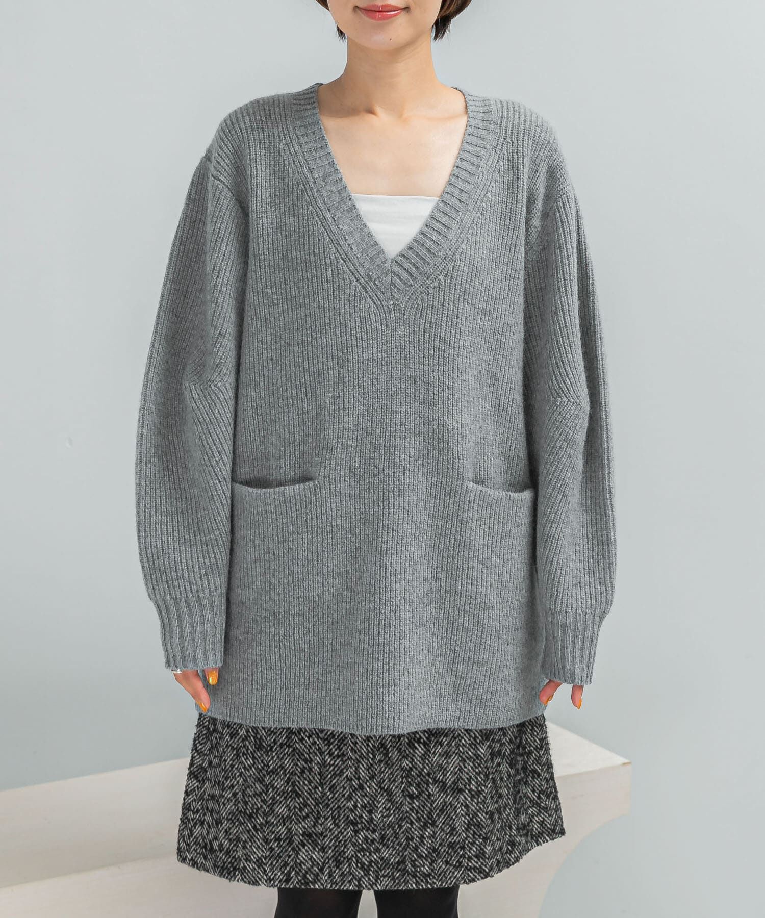 URBAN RESEARCH ROSSO「アルパカ混カーブスリーブVネックプルオーバー」|ニット・セーター|