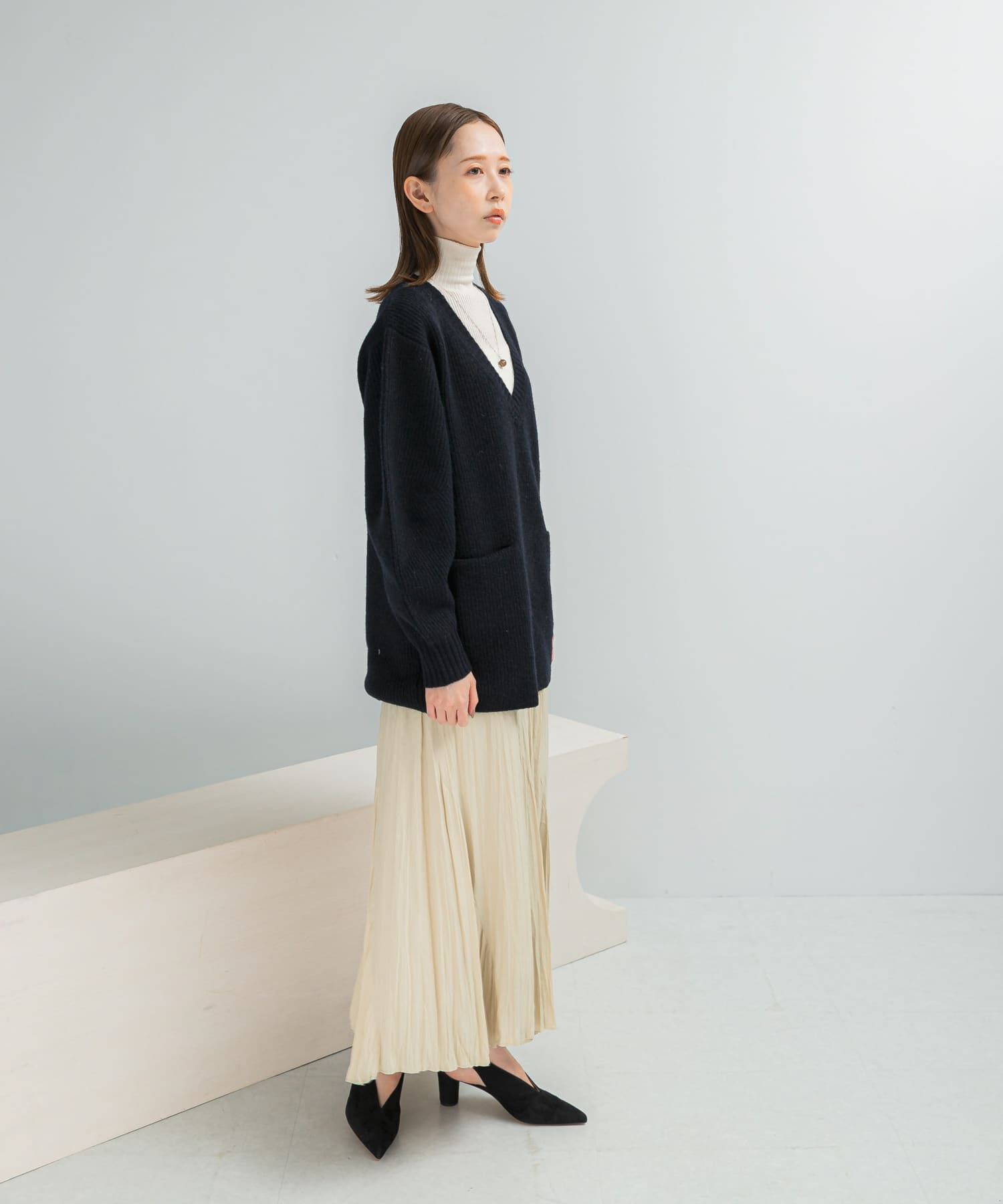 URBAN RESEARCH ROSSO「アルパカ混カーブスリーブVネックプルオーバー」|ニット・セーター|