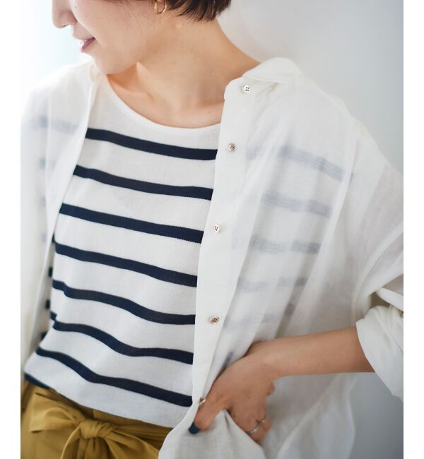 le.coeur blanc「ショルダーボタンフレンチニット」|ニット・セーター|