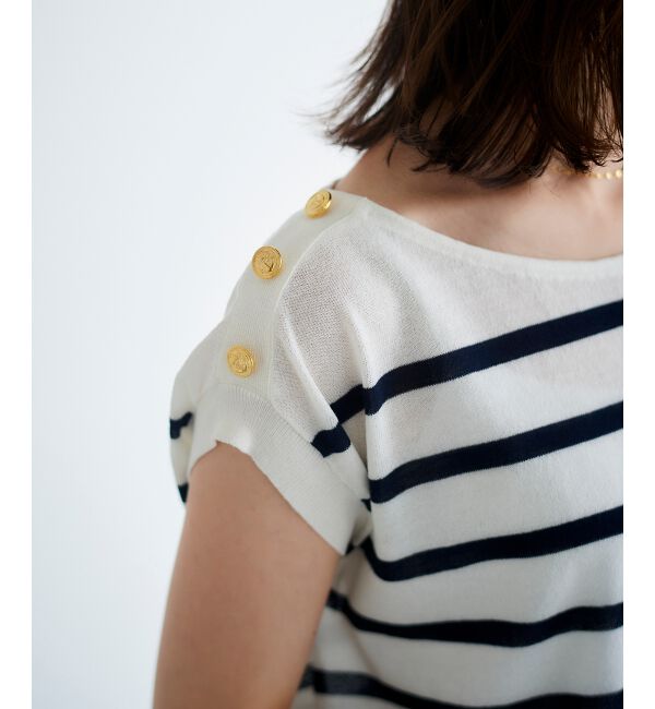 le.coeur blanc「ショルダーボタンフレンチニット」|ニット・セーター|