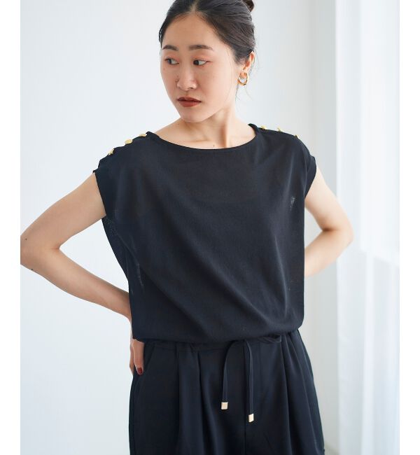 le.coeur blanc「ショルダーボタンフレンチニット」|ニット・セーター|