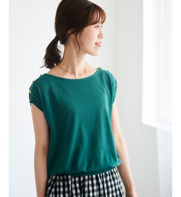 le.coeur blanc「ショルダーボタンフレンチニット」|ニット・セーター|