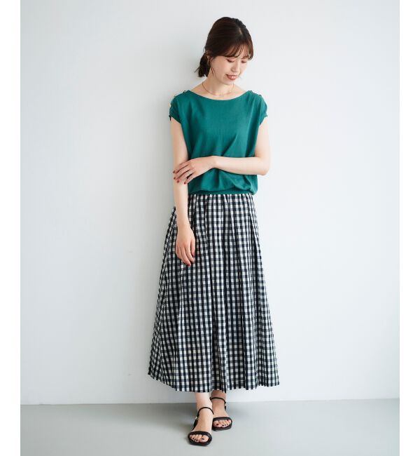 le.coeur blanc「ショルダーボタンフレンチニット」|ニット・セーター|