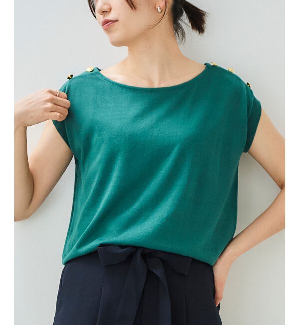 le.coeur blanc「ショルダーボタンフレンチニット」|ニット・セーター|