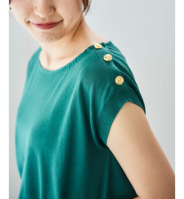 le.coeur blanc「ショルダーボタンフレンチニット」|ニット・セーター|