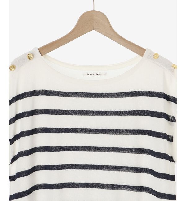 le.coeur blanc「ショルダーボタンフレンチニット」|ニット・セーター|