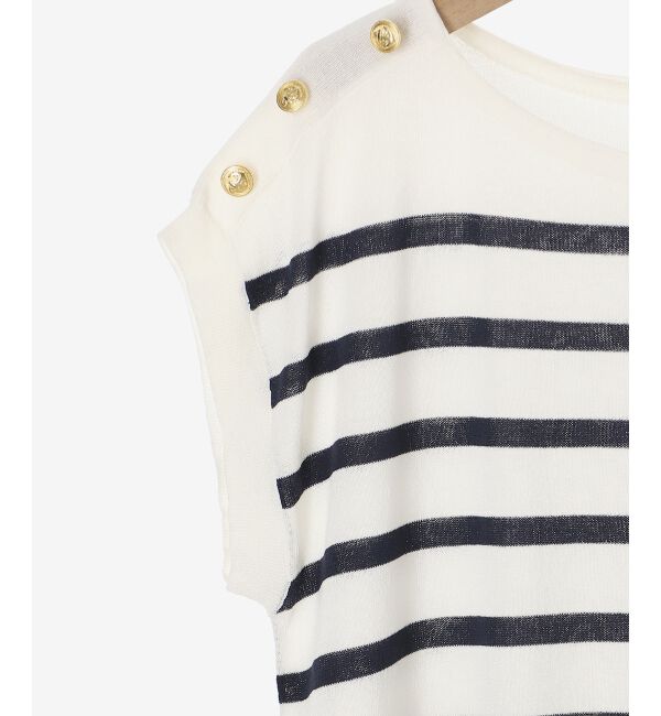 le.coeur blanc「ショルダーボタンフレンチニット」|ニット・セーター|