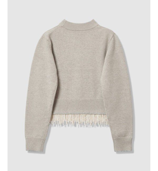 LOULOU WILLOUGHBY「【LOULOU WILLOUGHBY】フェイクパールフリンジフェザープルオーバー」|ニット・セーター|