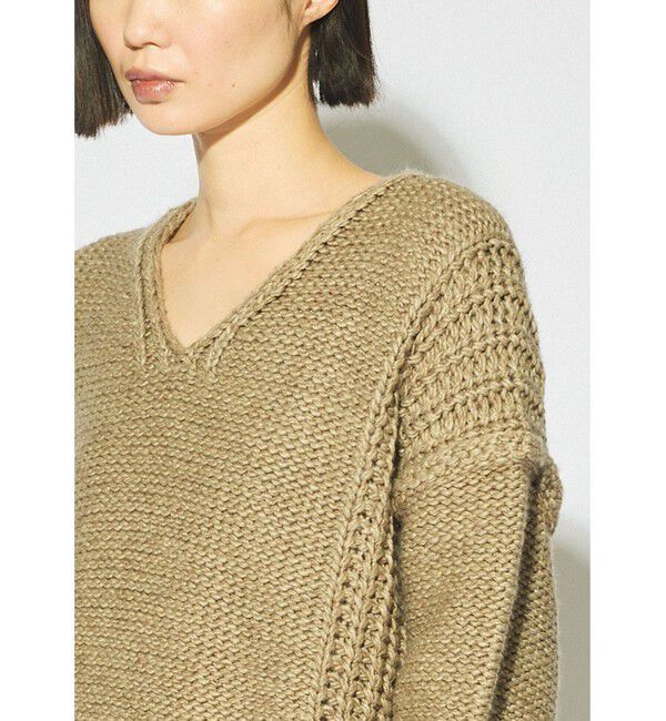 MIDIUMISOLID「MIDIUMISOLID for Ladies ローゲージVネックプルオーバー」|ニット・セーター|