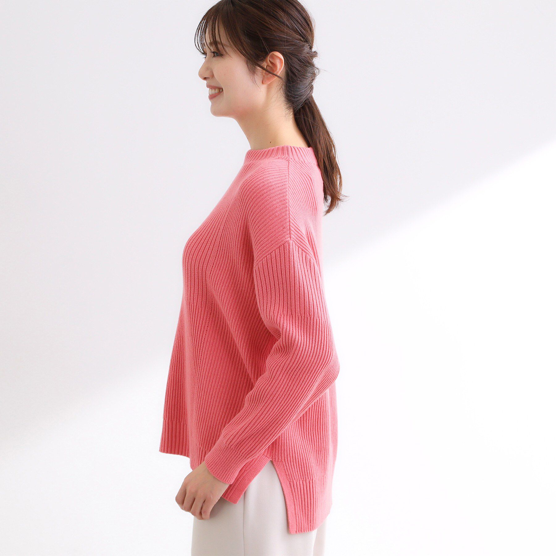 Reflect「【腰周りカバー／長め丈】モックネックニットプルオーバー」|ニット・セーター|