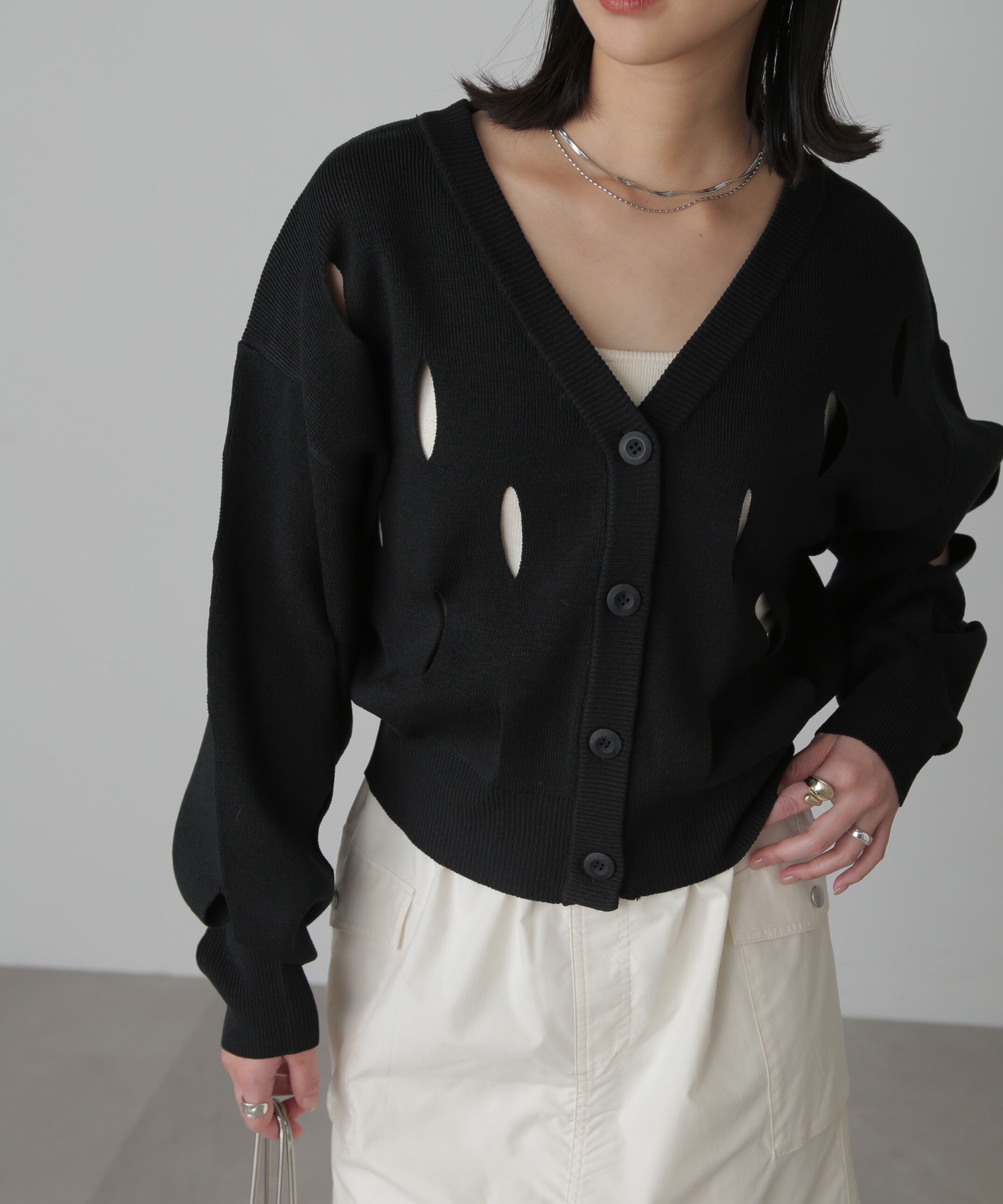  「前後2Wayカットアウトニット」|ニット・セーター|