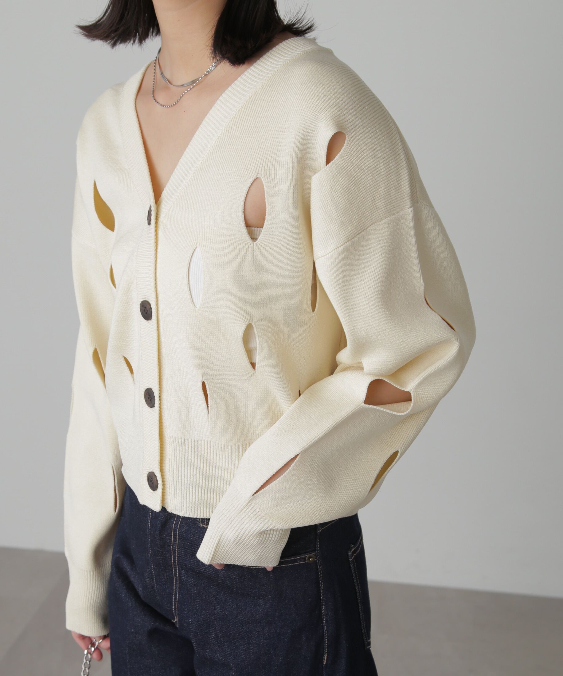  「前後2Wayカットアウトニット」|ニット・セーター|