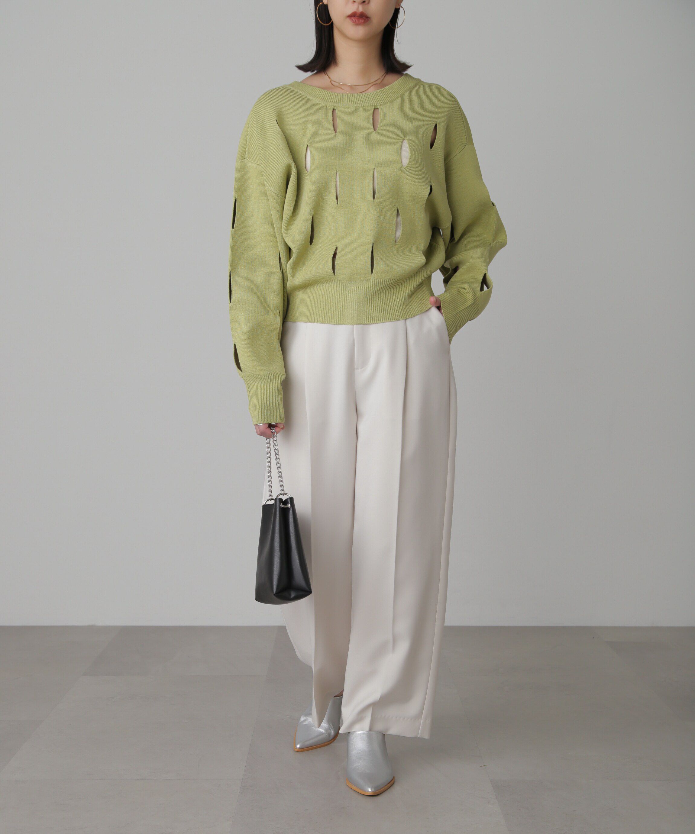  「前後2Wayカットアウトニット」|ニット・セーター|