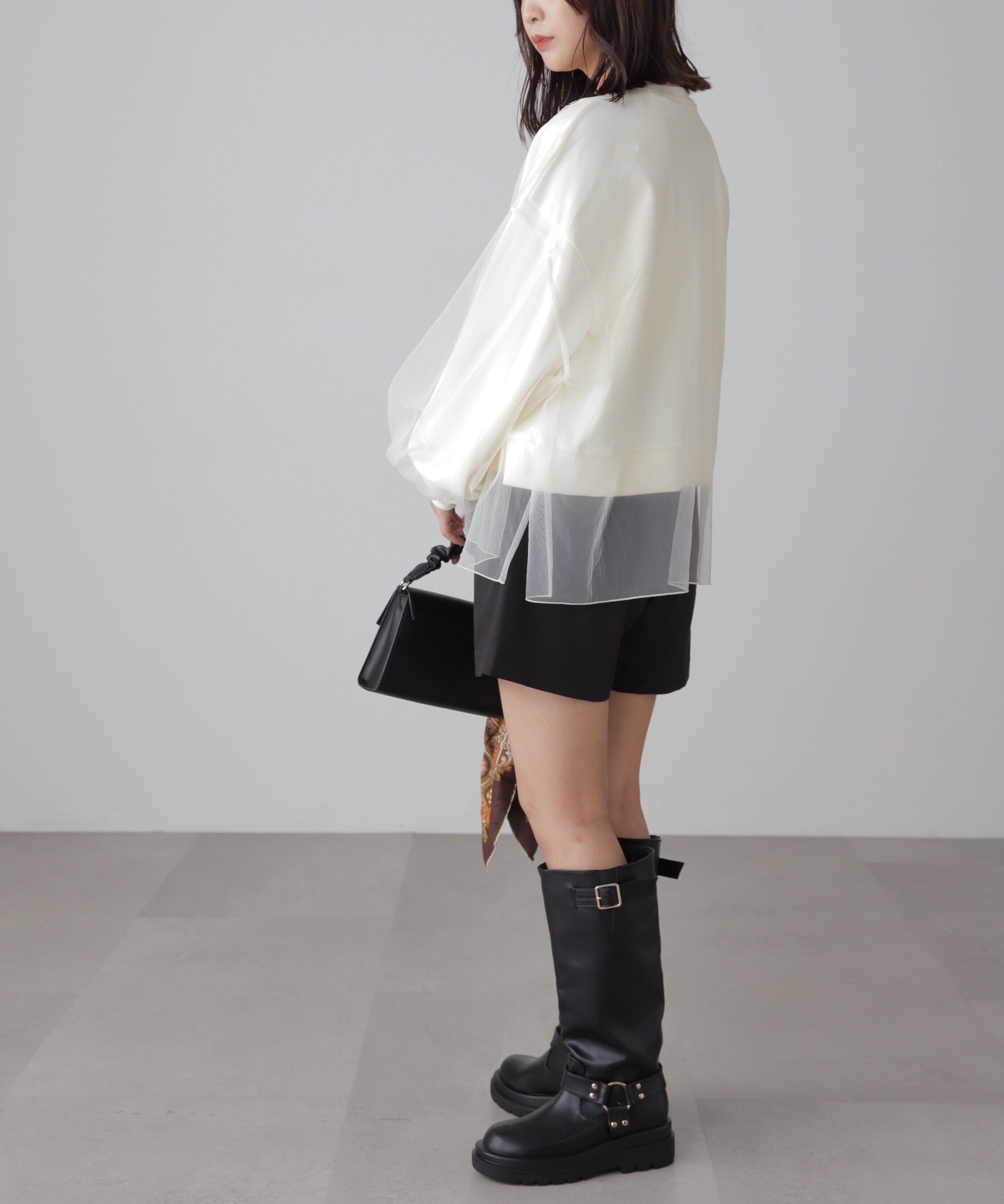  「チュールレイヤードスウェット」|Tシャツ・カットソー|