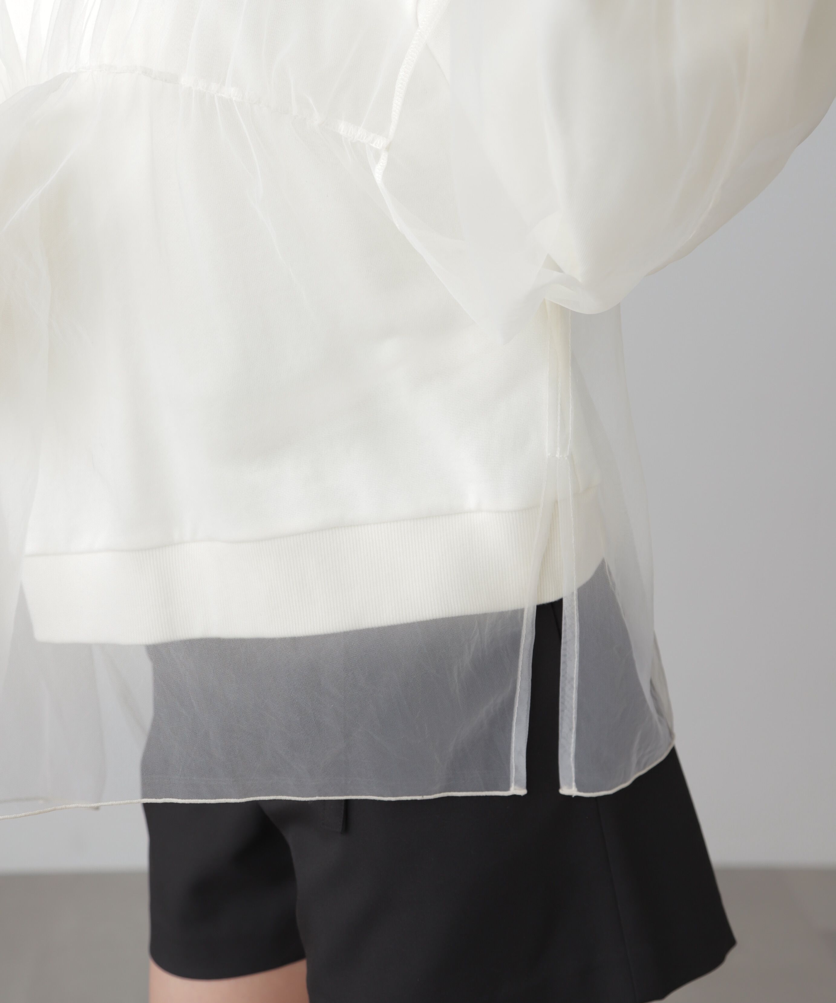  「チュールレイヤードスウェット」|Tシャツ・カットソー|