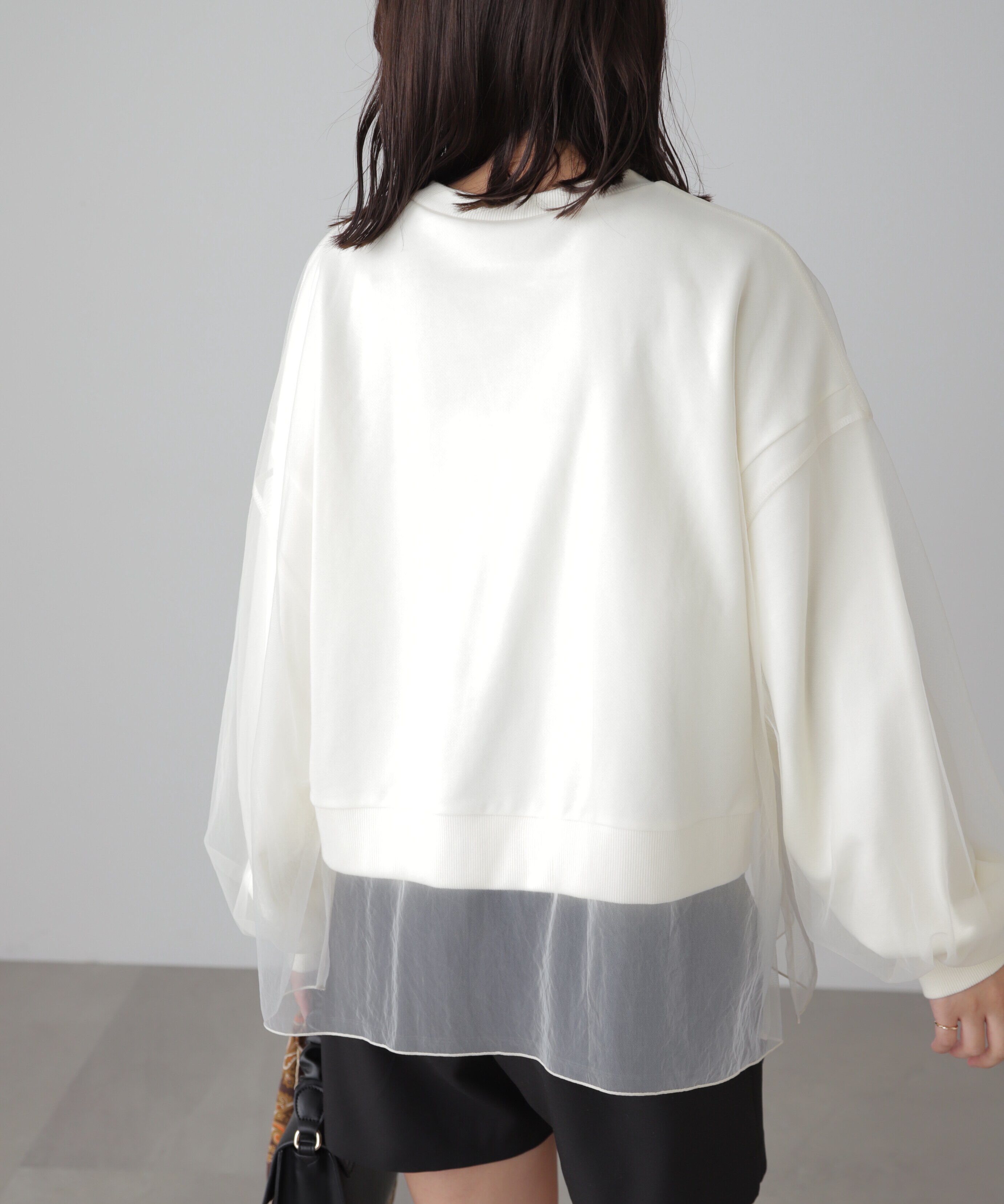  「チュールレイヤードスウェット」|Tシャツ・カットソー|
