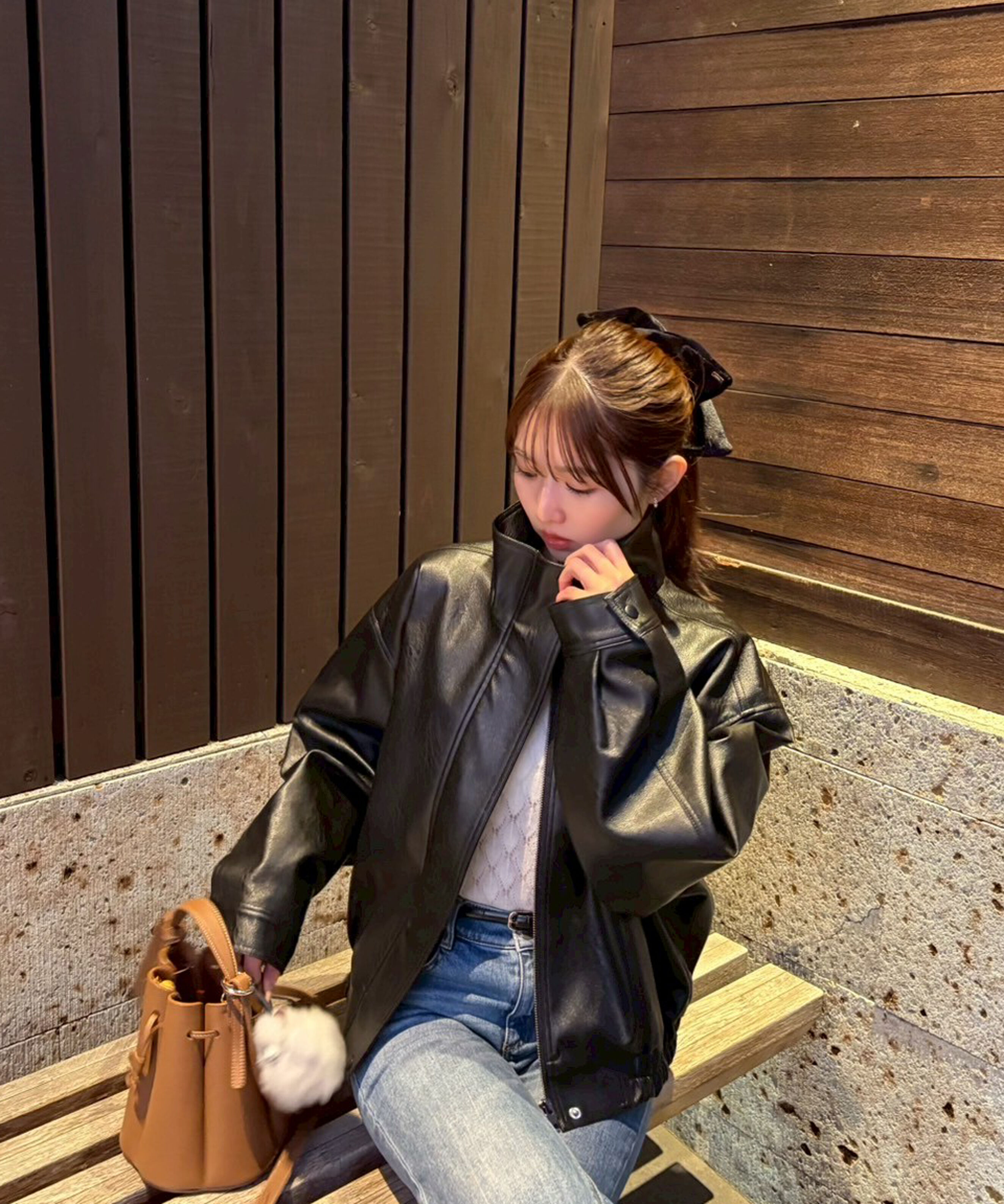  「スタンド合皮ブルゾン」|ブルゾン・スタジャン|