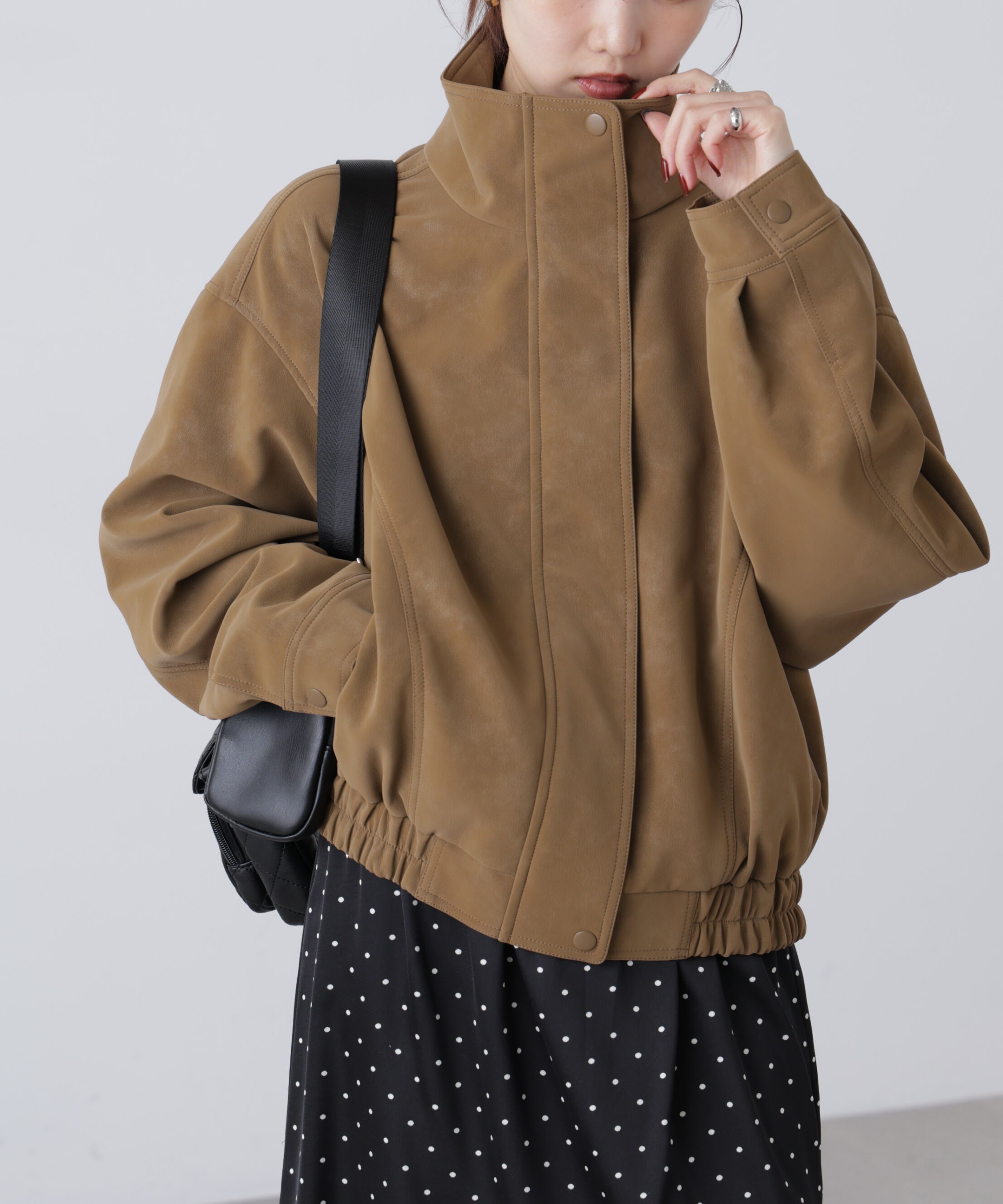  「スタンド合皮ブルゾン」|ブルゾン・スタジャン|