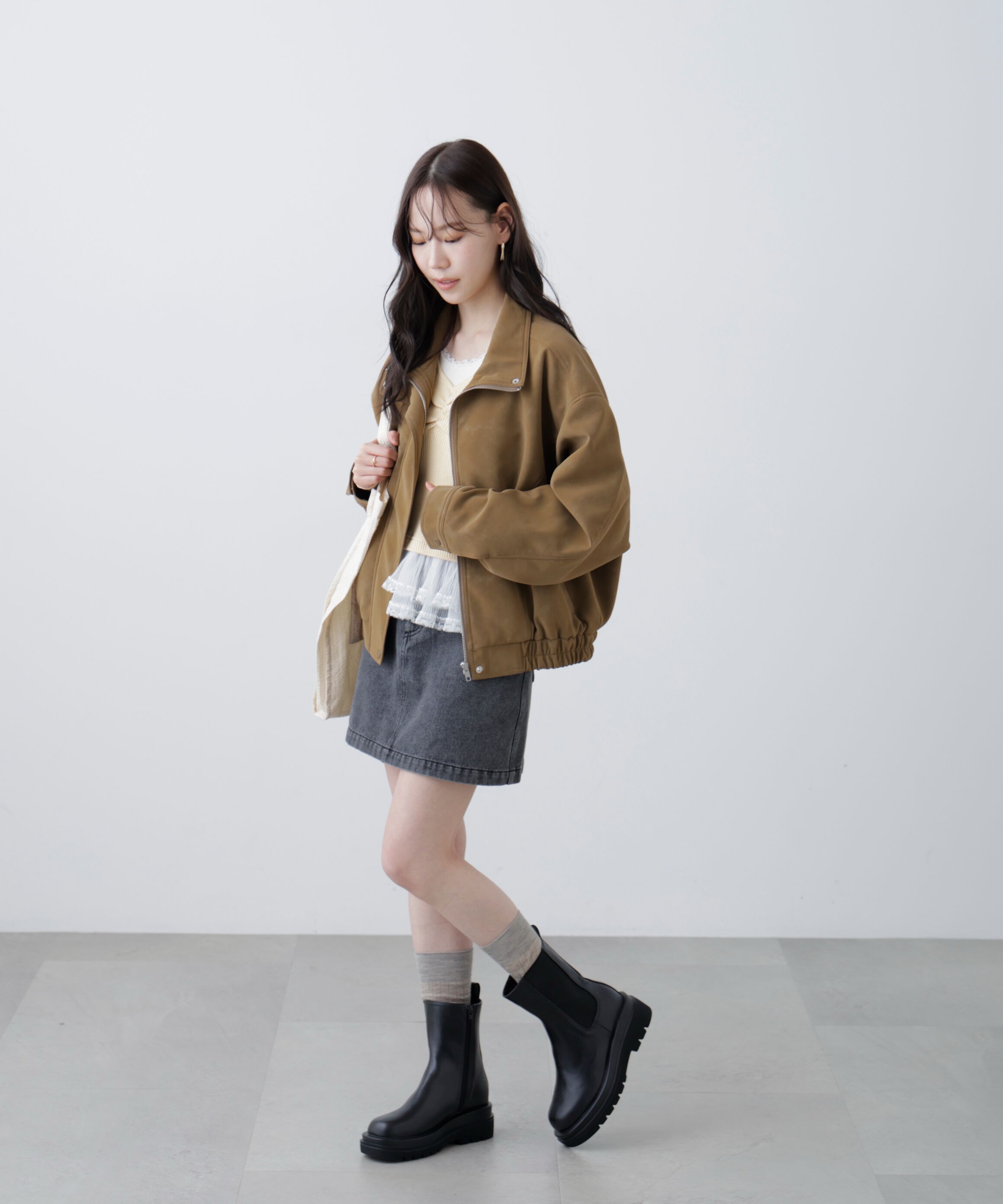  「スタンド合皮ブルゾン」|ブルゾン・スタジャン|