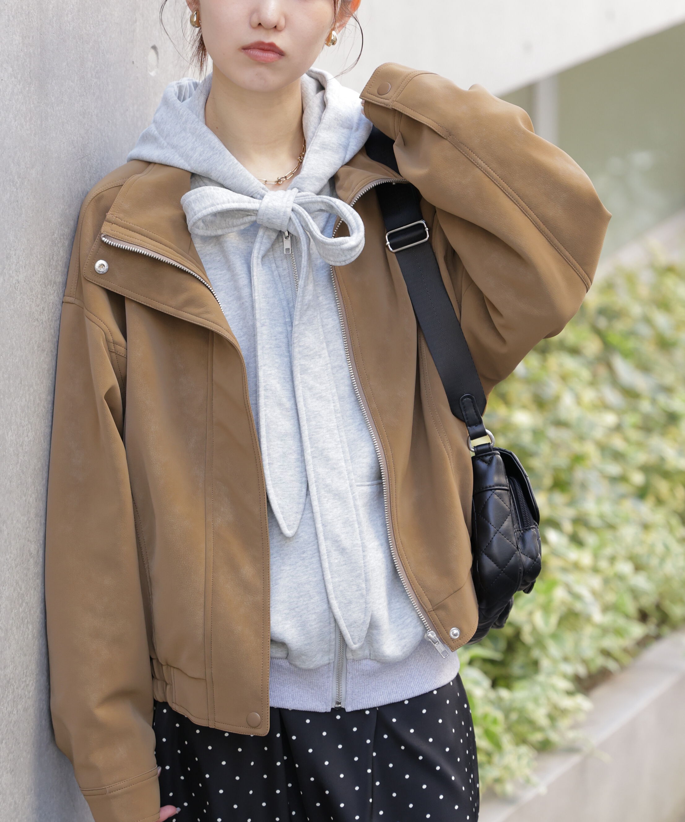  「スタンド合皮ブルゾン」|ブルゾン・スタジャン|