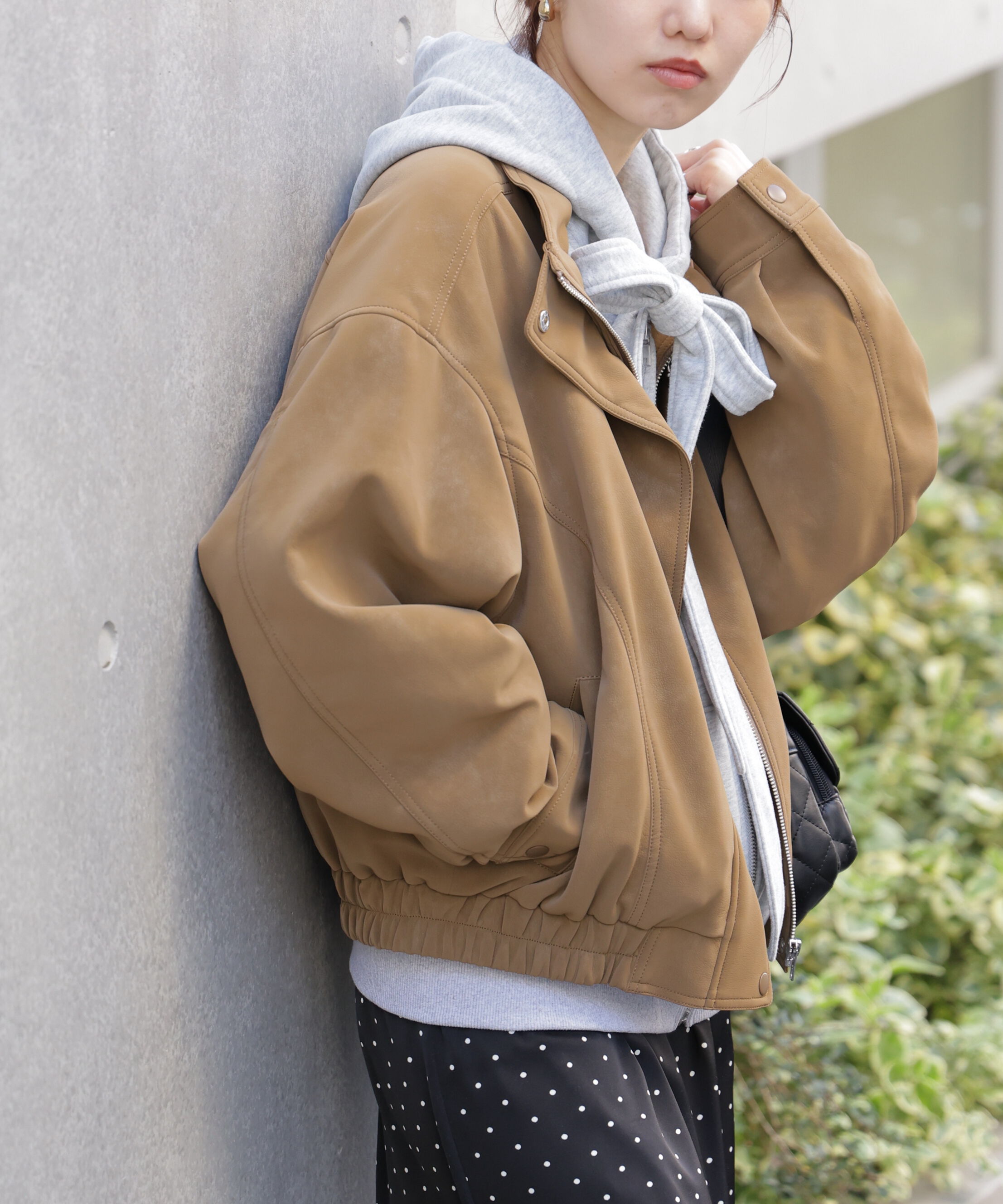  「スタンド合皮ブルゾン」|ブルゾン・スタジャン|