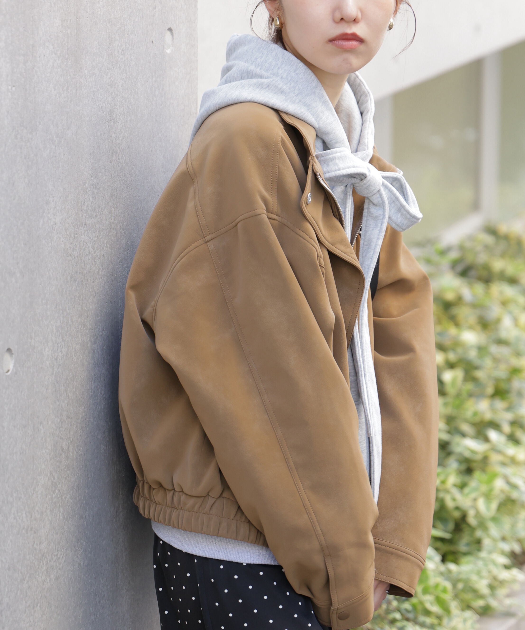  「スタンド合皮ブルゾン」|ブルゾン・スタジャン|