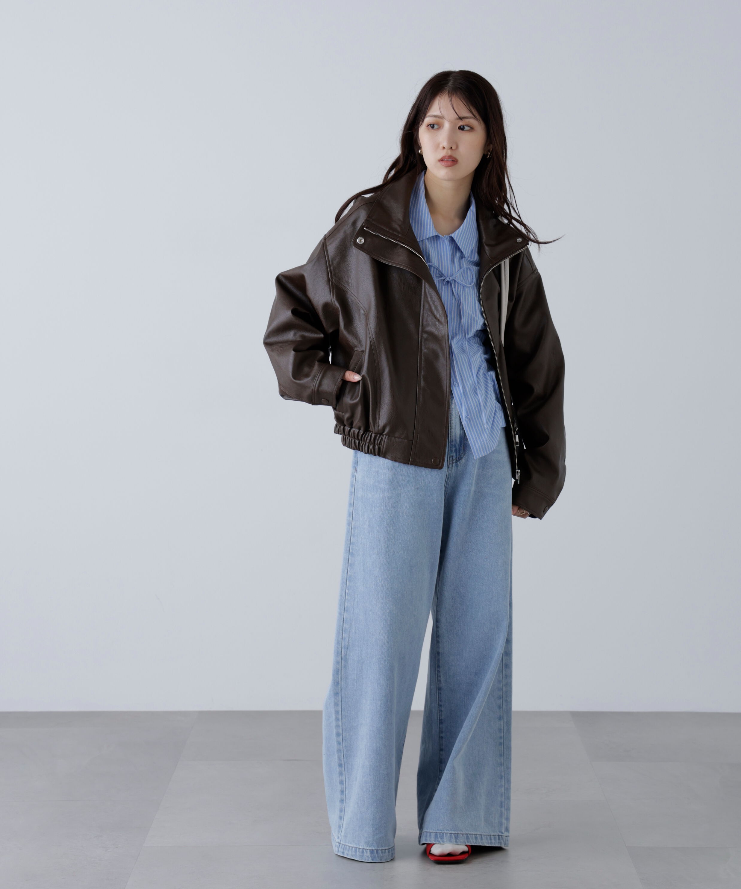  「スタンド合皮ブルゾン」|ブルゾン・スタジャン|