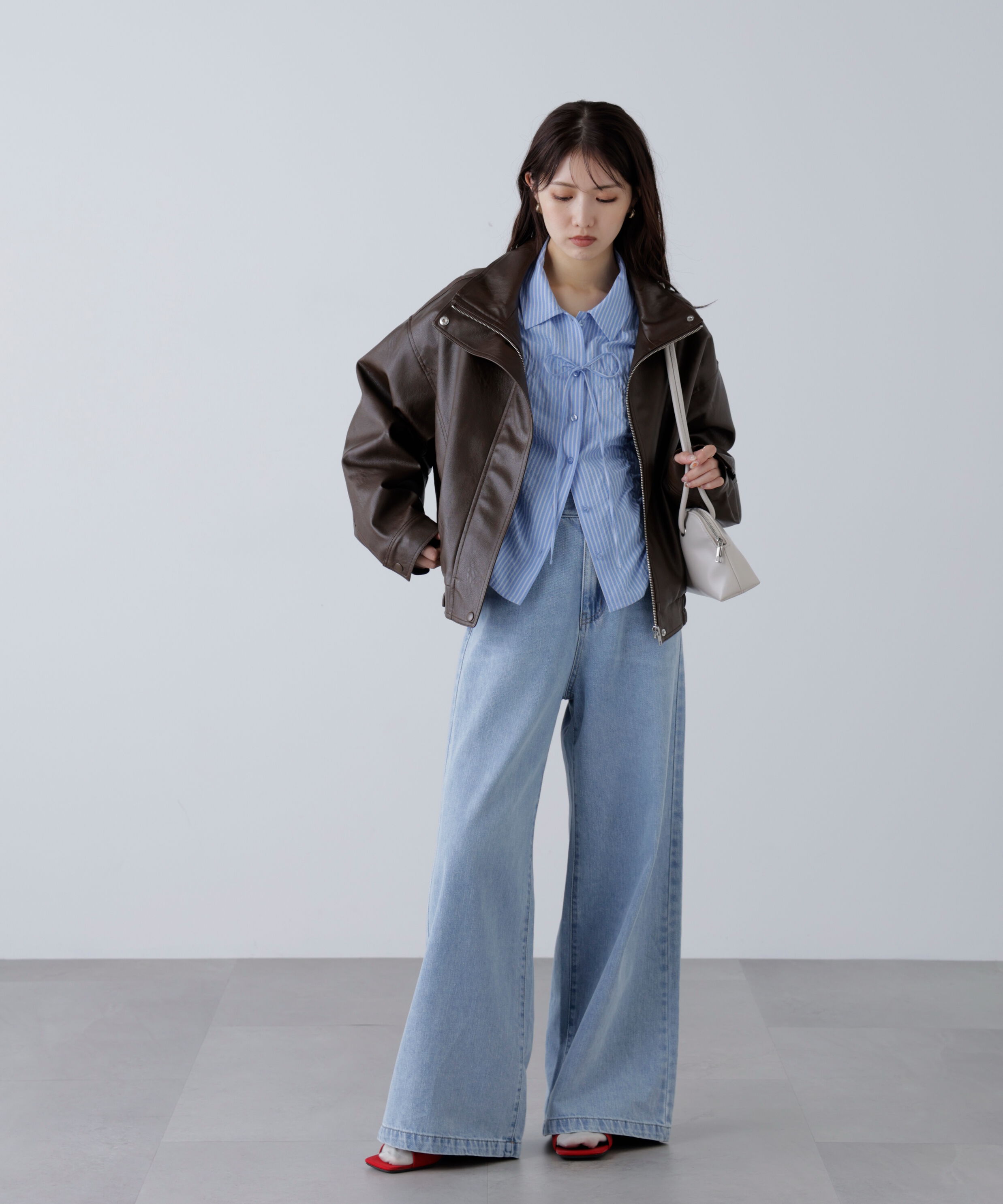  「スタンド合皮ブルゾン」|ブルゾン・スタジャン|