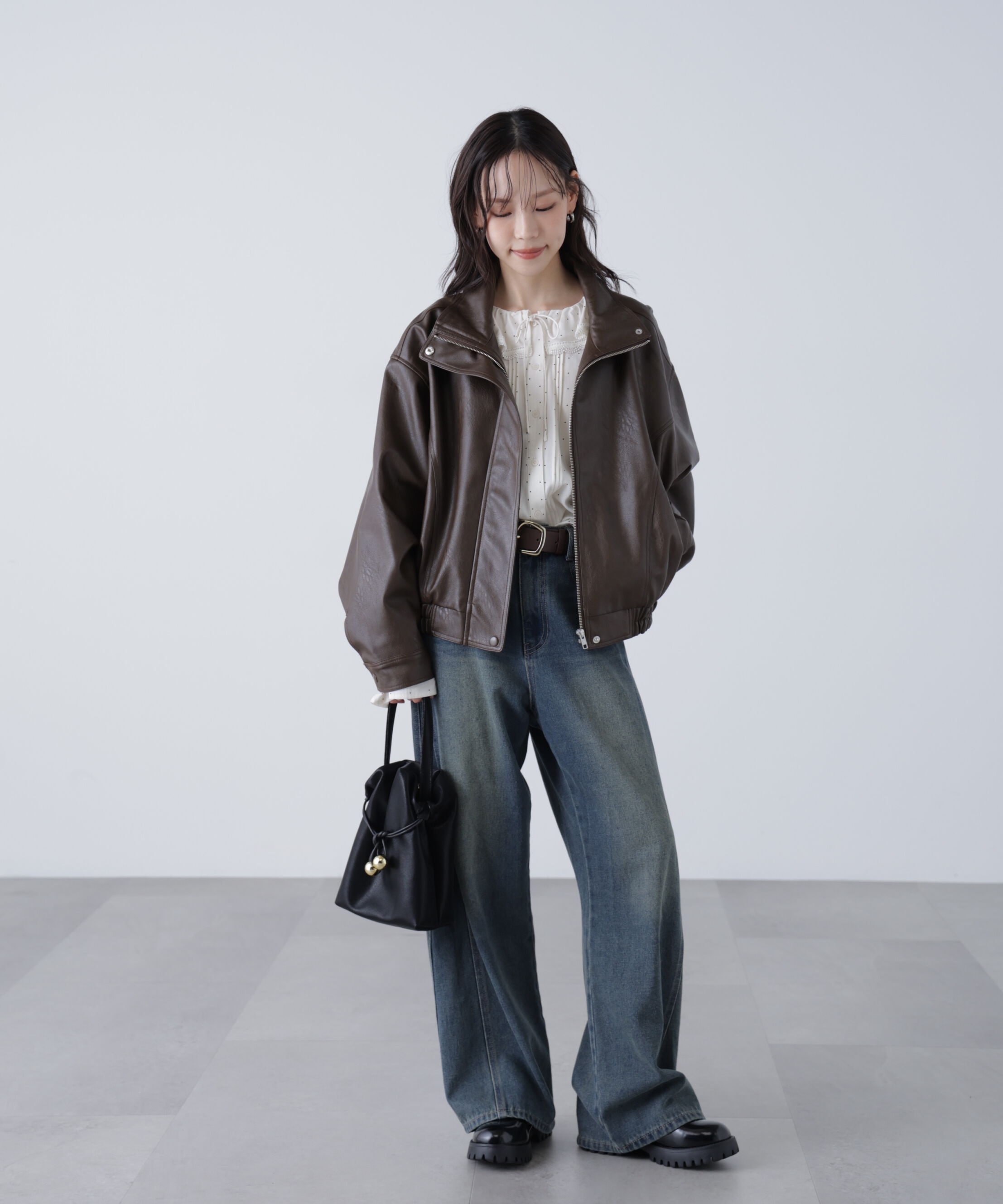  「スタンド合皮ブルゾン」|ブルゾン・スタジャン|