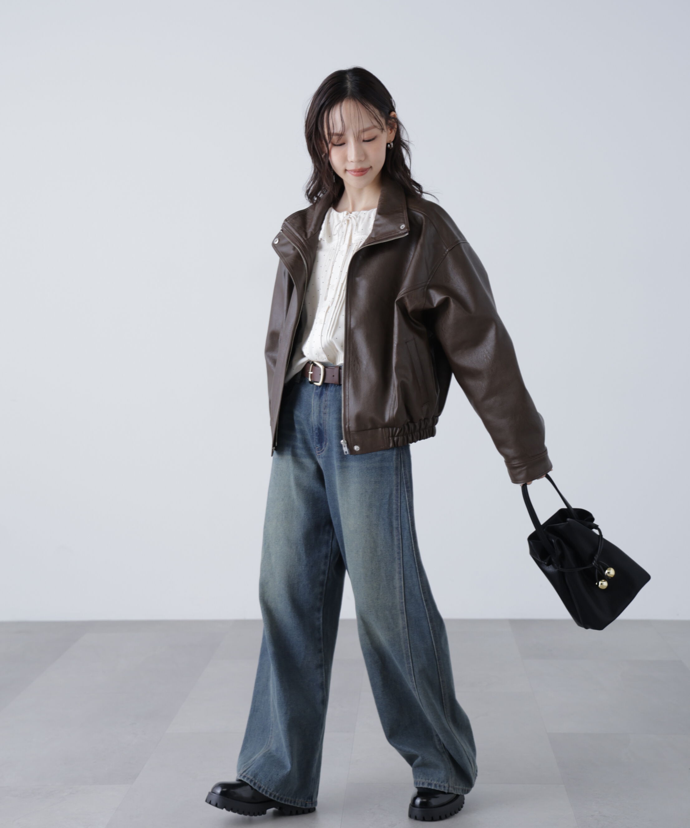  「スタンド合皮ブルゾン」|ブルゾン・スタジャン|