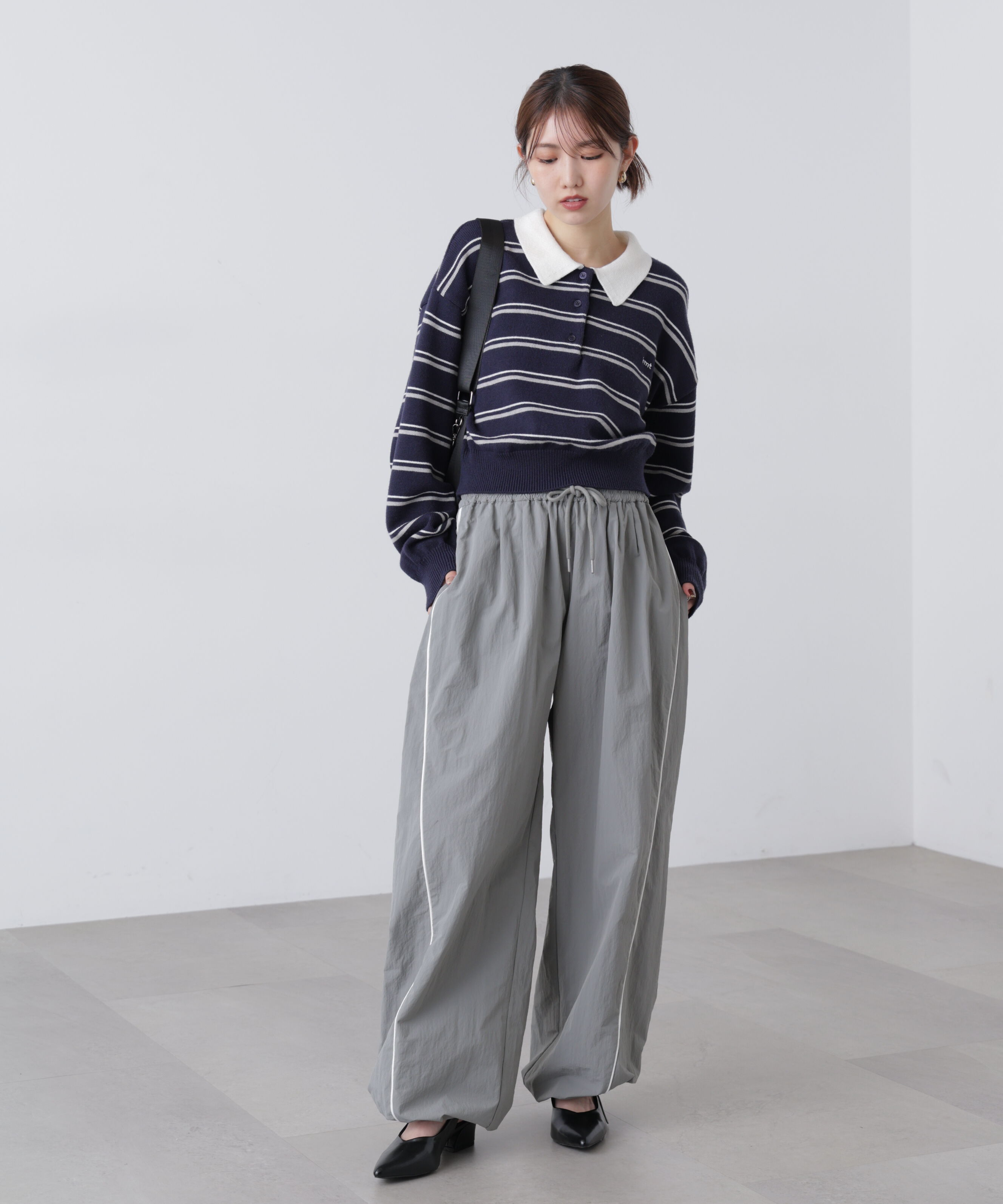  「サイドタック配色ラインナイロンパンツ」|その他|