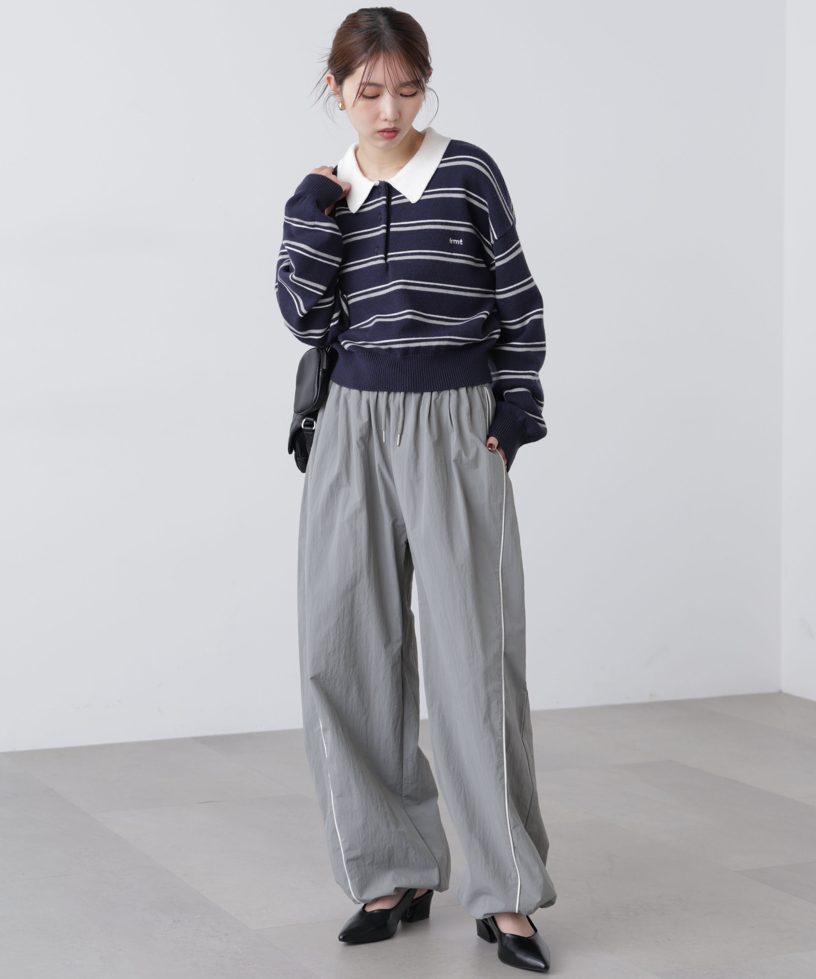  「サイドタック配色ラインナイロンパンツ」|その他|