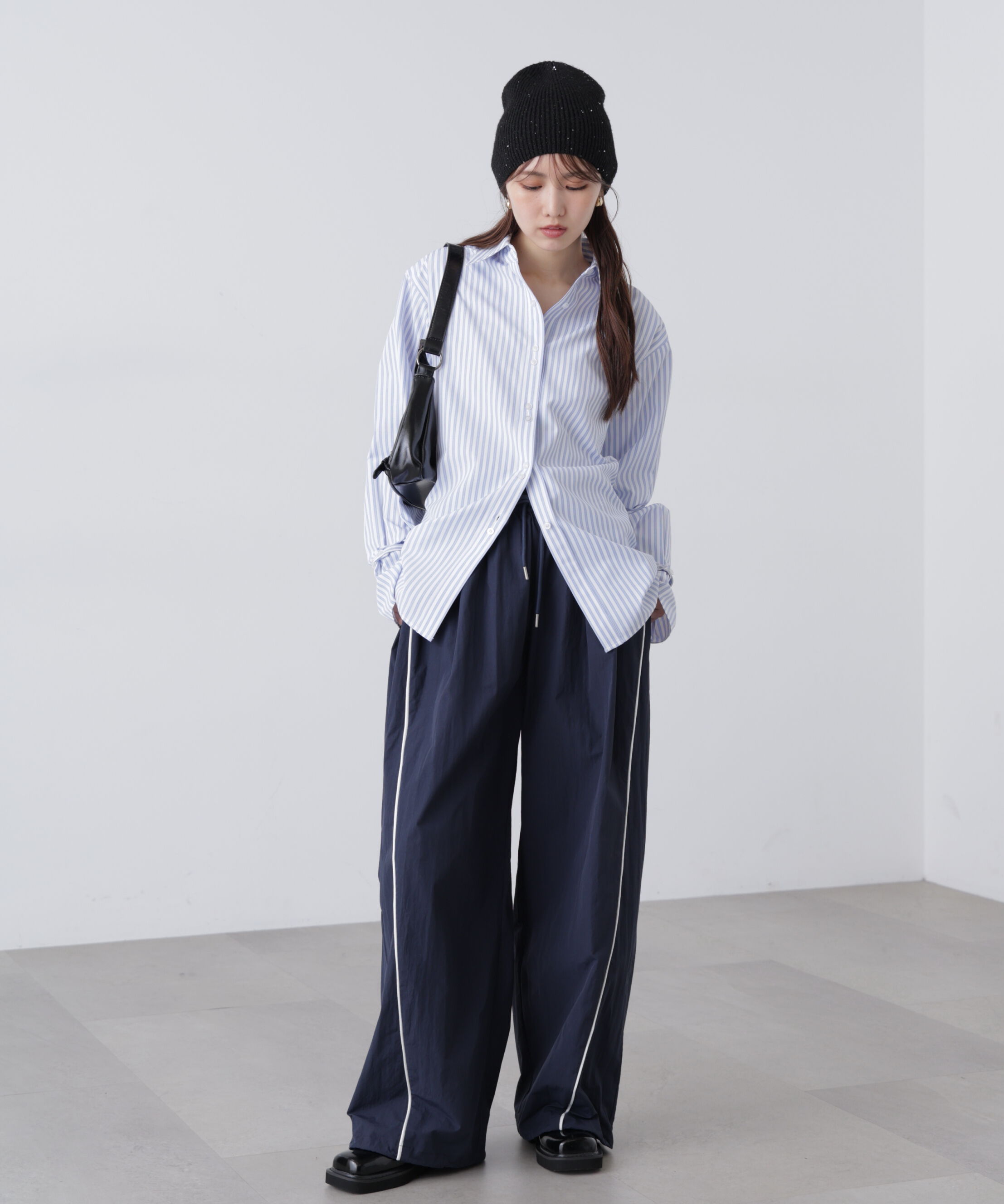  「サイドタック配色ラインナイロンパンツ」|その他|