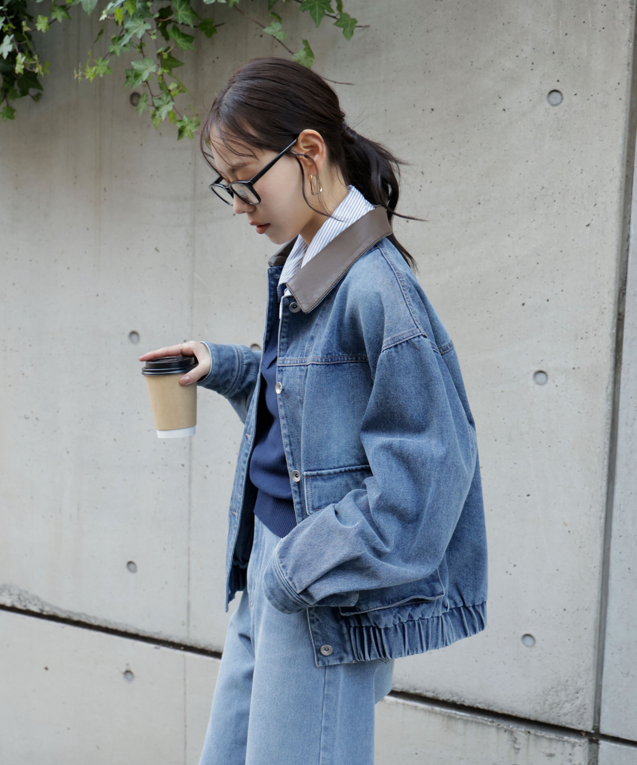  「バイカラーワークジャケット」|ブルゾン・スタジャン|