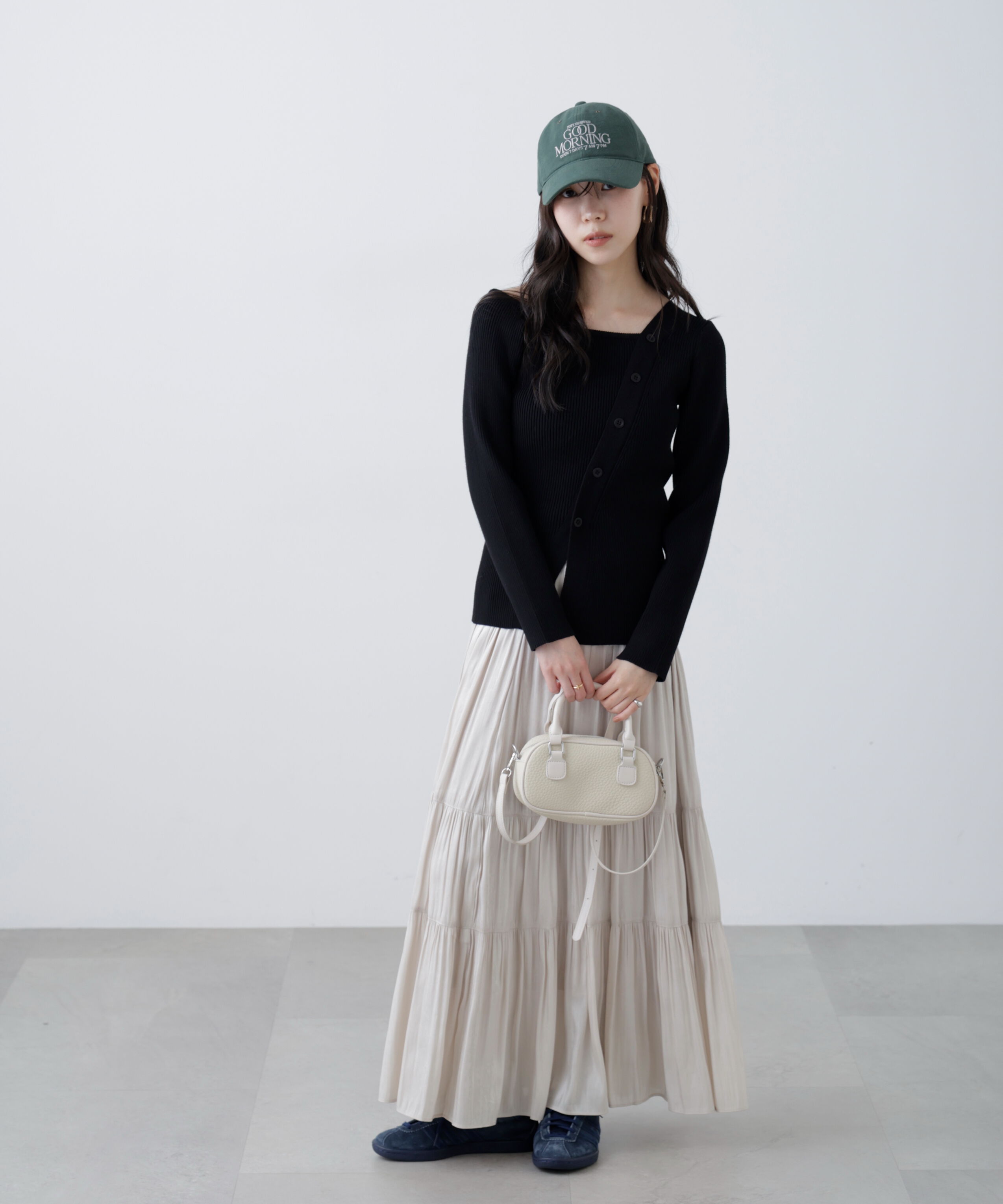  「アシメボタンリブニット」|ニット・セーター|