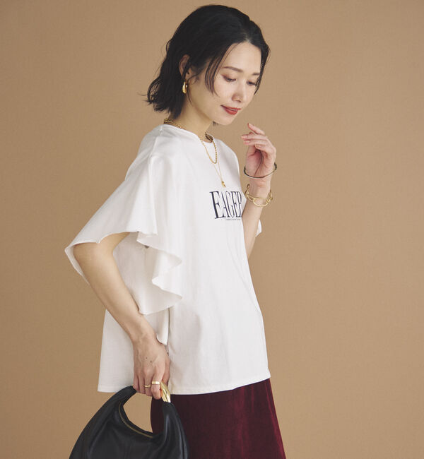 Doux archives「ラッフルプリントＴｅｅ」|Tシャツ・カットソー|