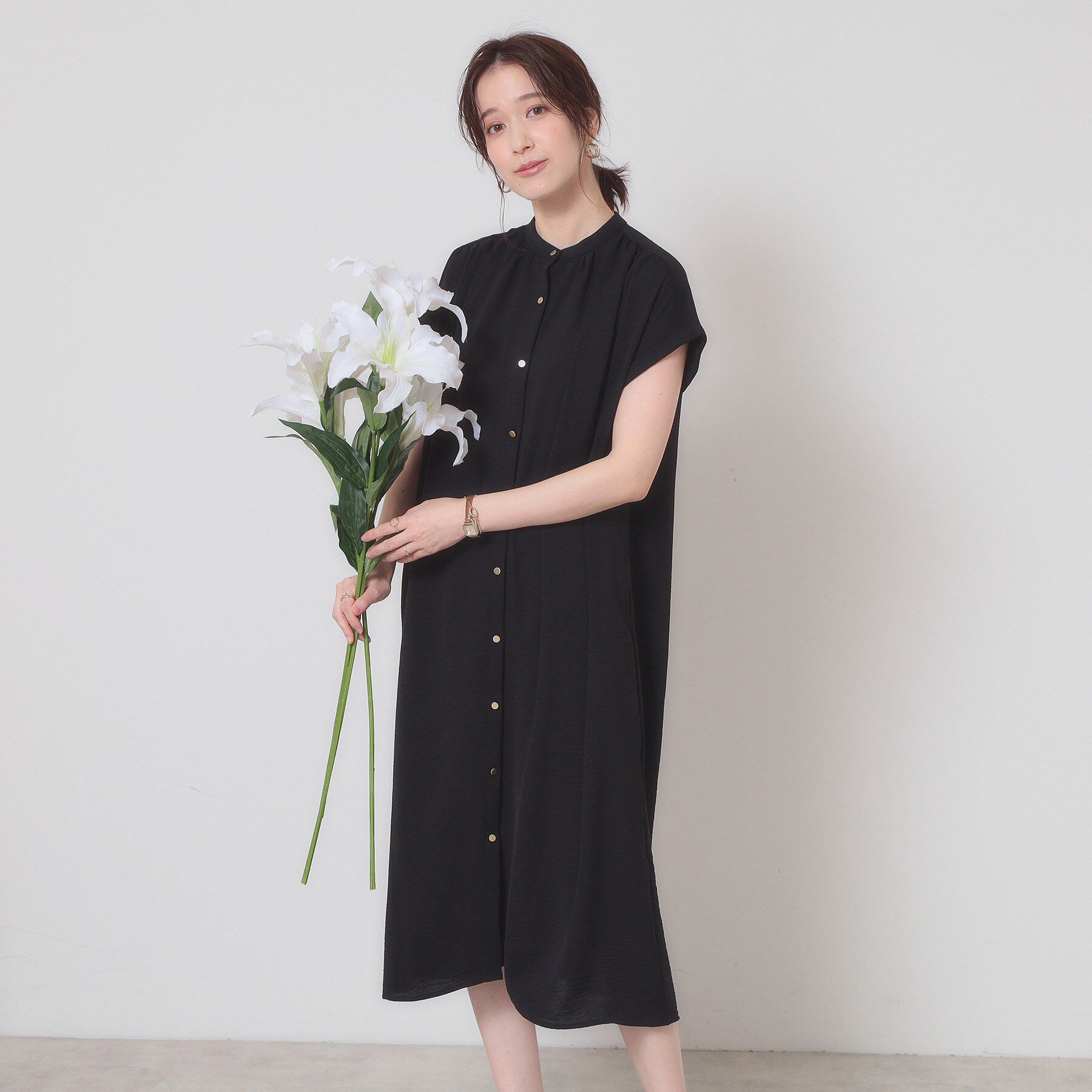 ITS&rsquo;DEMO「【接触冷感／吸水速乾／洗濯機OK】イージーケア前開きワンピース＜ラク服シリーズ＞」|ワンピース|