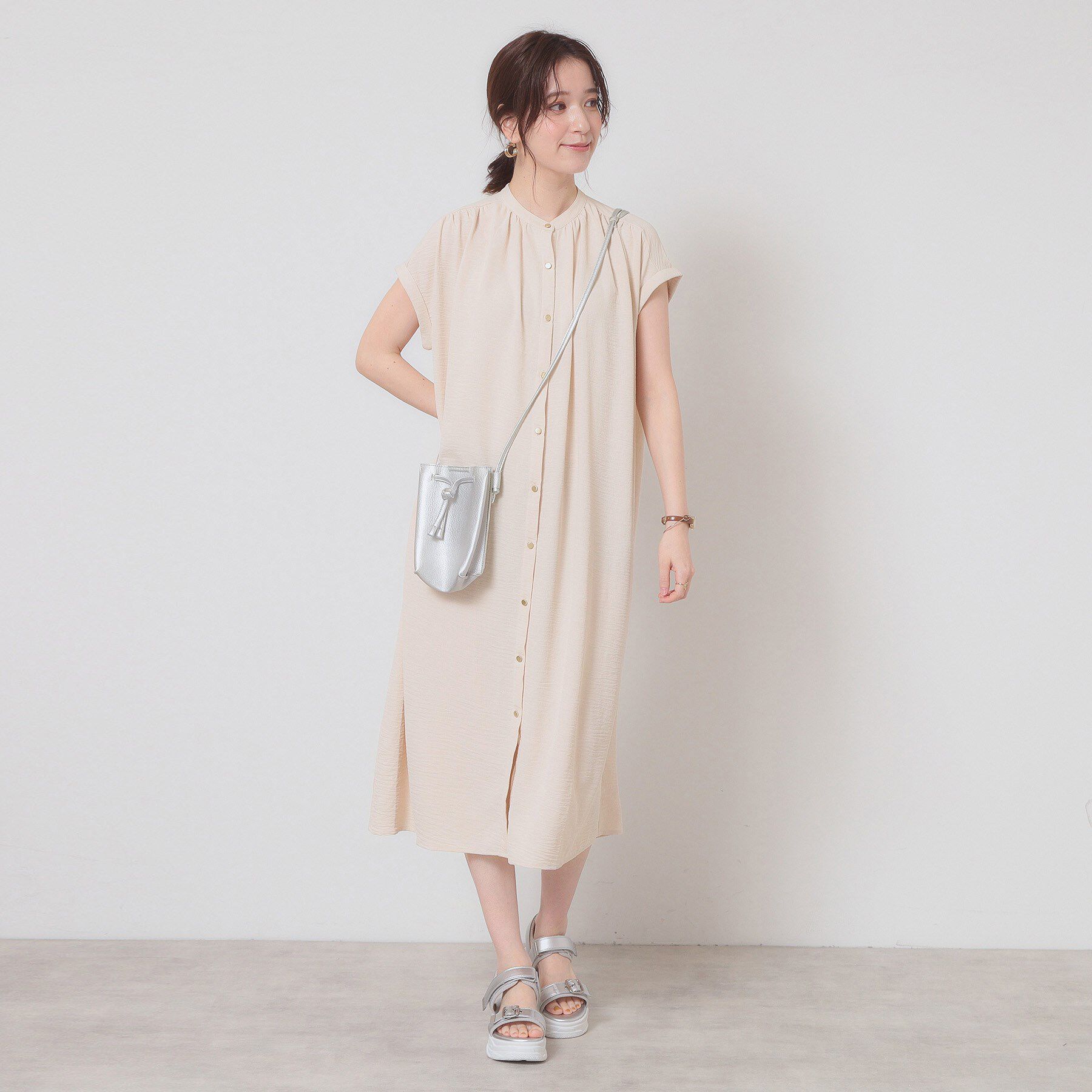 ITS&rsquo;DEMO「【接触冷感／吸水速乾／洗濯機OK】イージーケア前開きワンピース＜ラク服シリーズ＞」|ワンピース|