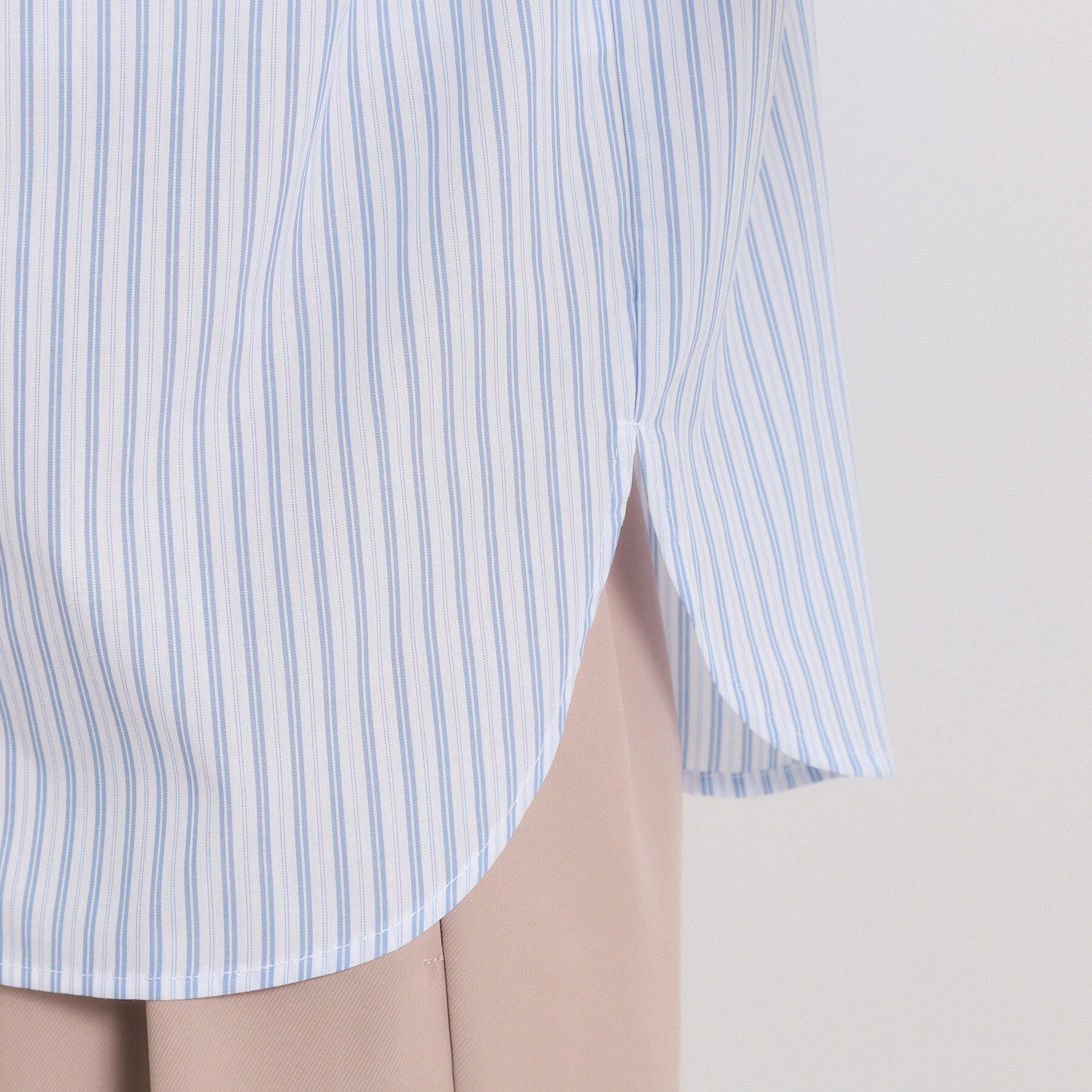 ITS&rsquo;DEMO「【手洗い可】スタンドフリルストライプブラウス」|シャツ・ブラウス|