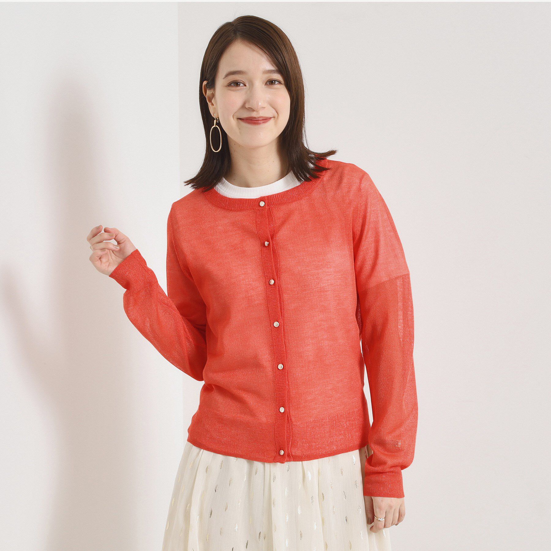 ITS&rsquo;DEMO「【手洗い可】ラメクルーカーディガン」|カーディガン|