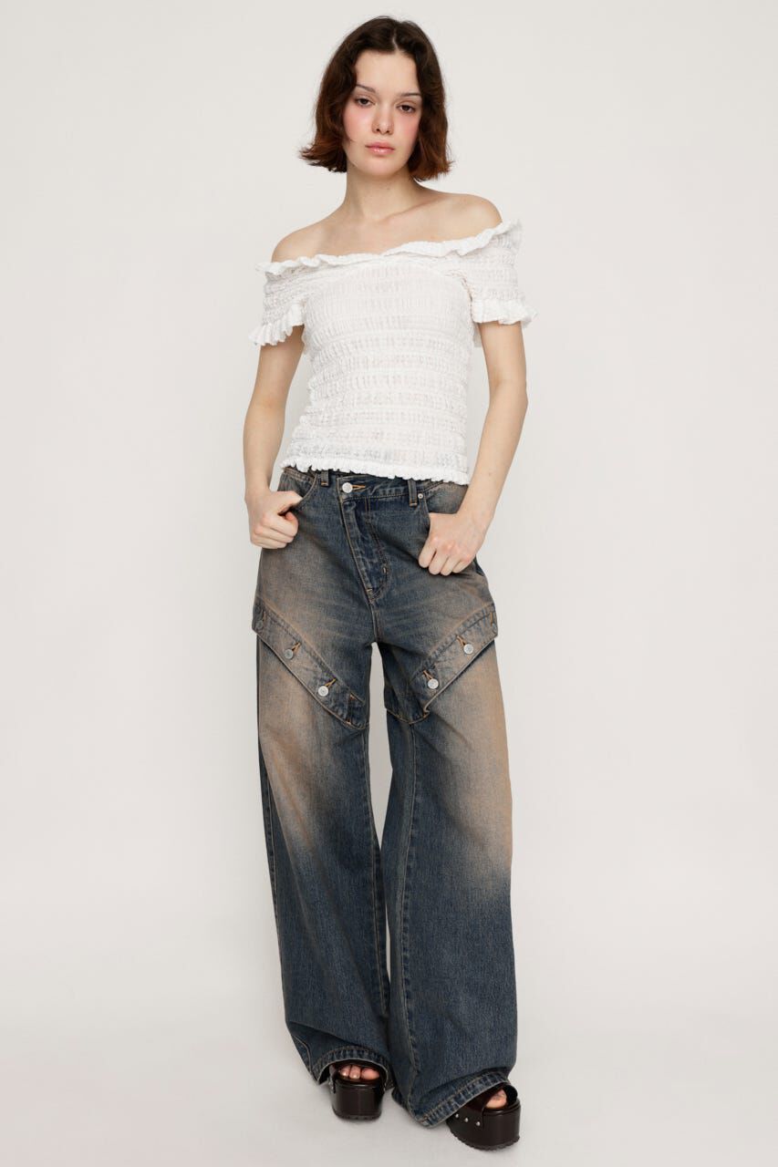 SLY「J／W SIDE OPEN STRAIGHT パンツ」|デニム|