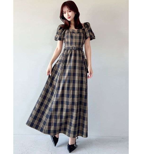 RESEXXY「バルーンスリーブチェックワンピース」|ワンピース|