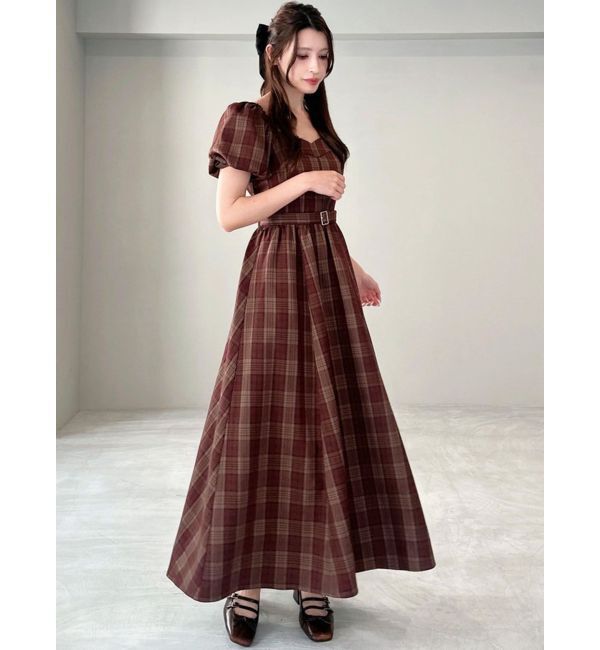 RESEXXY「バルーンスリーブチェックワンピース」|ワンピース|