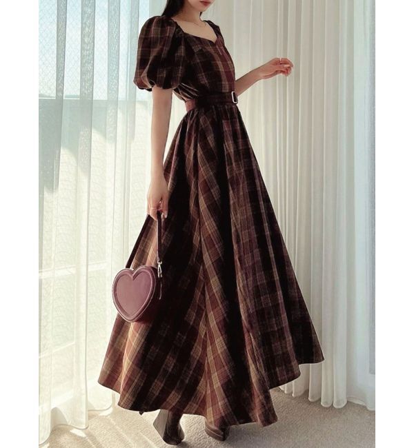 RESEXXY「バルーンスリーブチェックワンピース」|ワンピース|