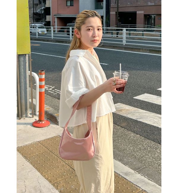 Ungrid「サッカーストライプハーフスリーブショートシャツ」|シャツ・ブラウス|