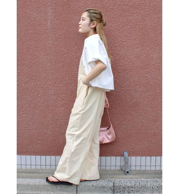 Ungrid「サッカーストライプハーフスリーブショートシャツ」|シャツ・ブラウス|