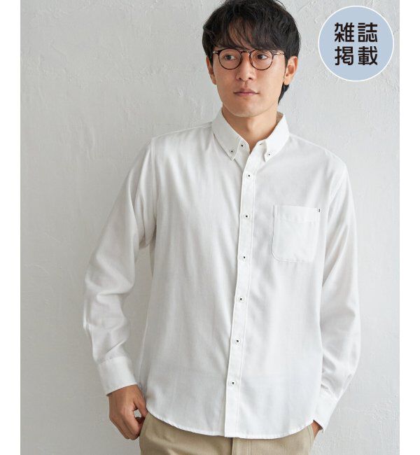 ikka「イージーケアフランネルムジシャツ」|シャツ・ブラウス|ホワイト